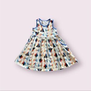 HANNA ANDERSSON Star Wars Sleeveless Playground Dress Girls Size 4 White/ Blue